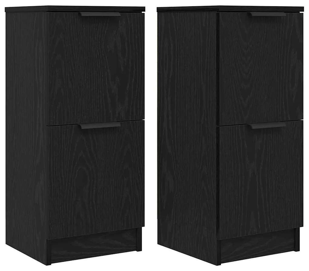 Buffets 2 pcs em Carvalho Preto, 30x30x70 cm, Feito de Madeira Derivad