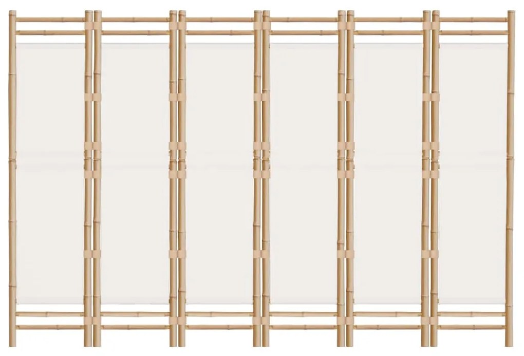 Divisória/biombo com 6 painéis dobráveis 240 cm bambu e lona