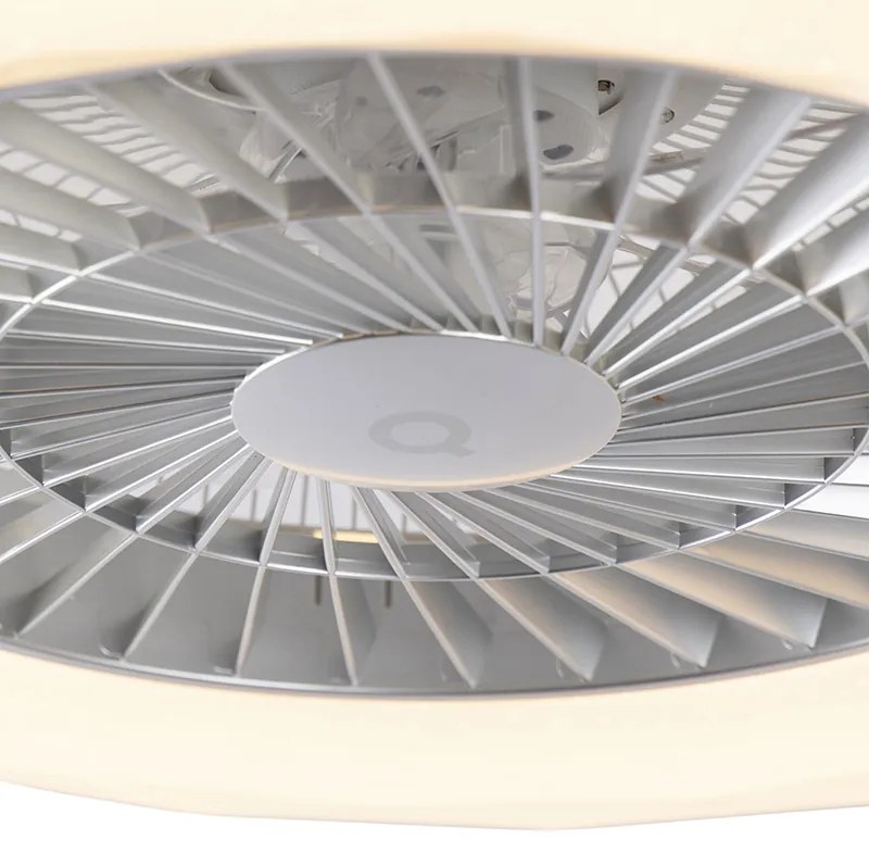 Ventilador de teto prateado com LED e efeito de estrelas regulável - Clima Design