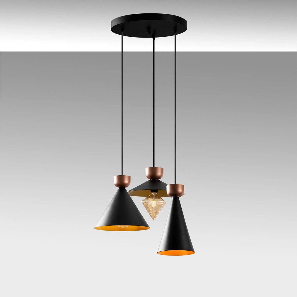 Candeeiro Suspenso Dodo – Preto – 67 x 67 cm
