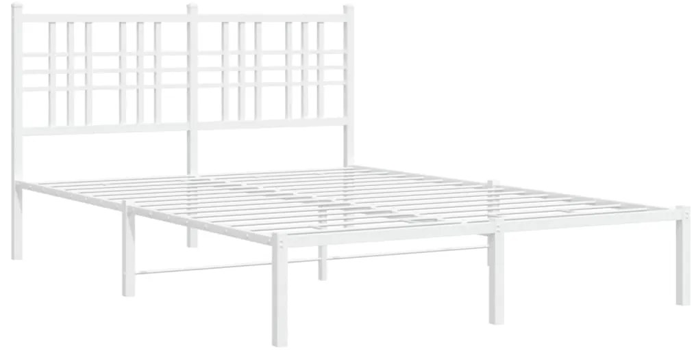 Estrutura de cama com cabeceira 140x200 cm metal branco