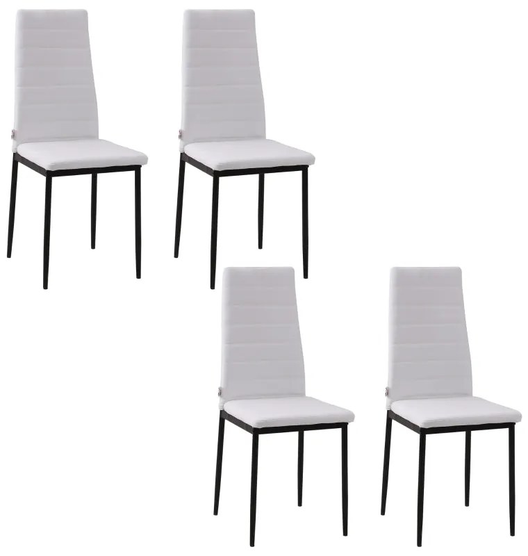Conjunto de 4 Cadeiras Tesa - Branco e Preto - Design Moderno