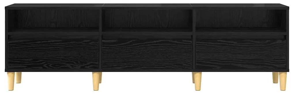 Gabinete para TV com gaveta com prateleira Carvalho preto 150 x 30 x 4