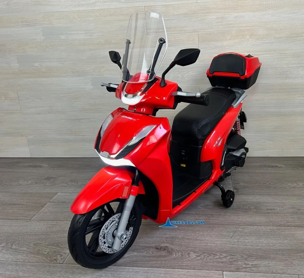 Mota elétrica para crianças a 6 anos 12V Honda SH350i rodas Borracha Vermelha