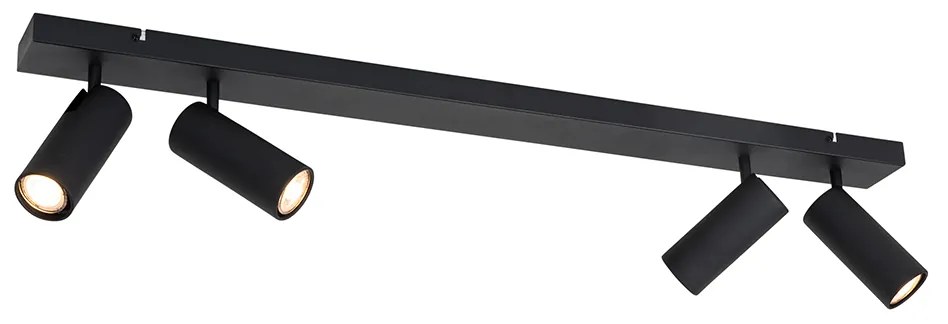 Candeeiro de teto moderno preto 4 luzes ajustáveis - Renna Moderno