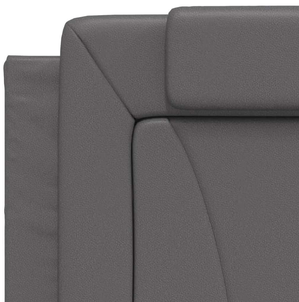 Cama com colchão 90x200 cm couro artificial cinzento