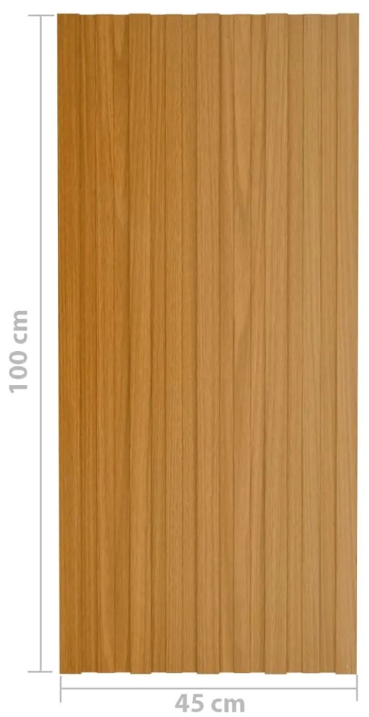 Painéis de telhado 12 pcs 100x45 cm aço galvanizado natural