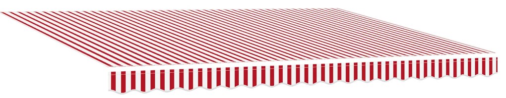 Toldo Retrátil Manual vidaXL Listrado em Vermelho e Branco 450x300 cm