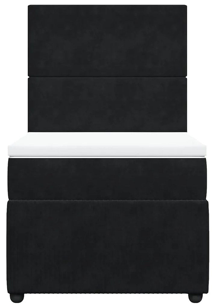 Cama com molas/colchão 90x200 cm veludo preto