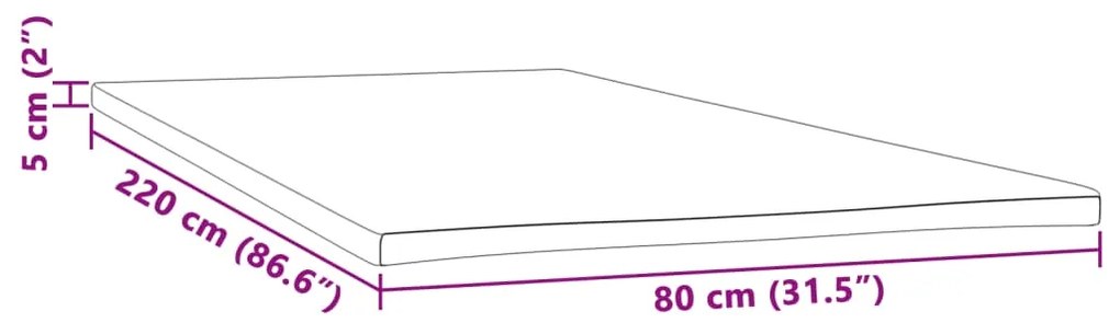 Sobre-colchão 80x220x5 cm