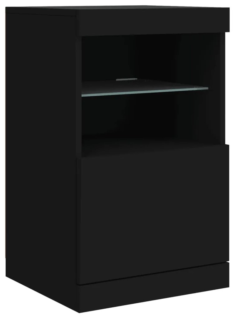 Aparador com luzes LED 162x37x67 cm preto