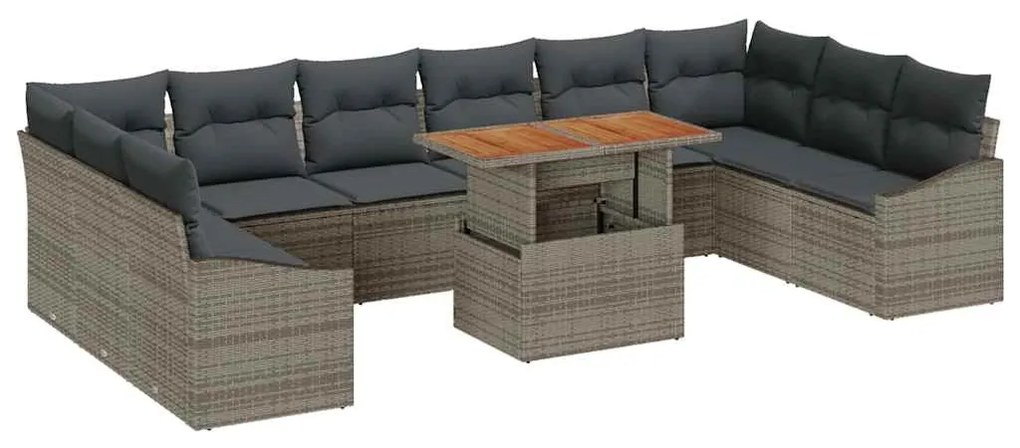 <strong>Conjunto de Sofá de Jardim </strong> com 11 peças e almofadas