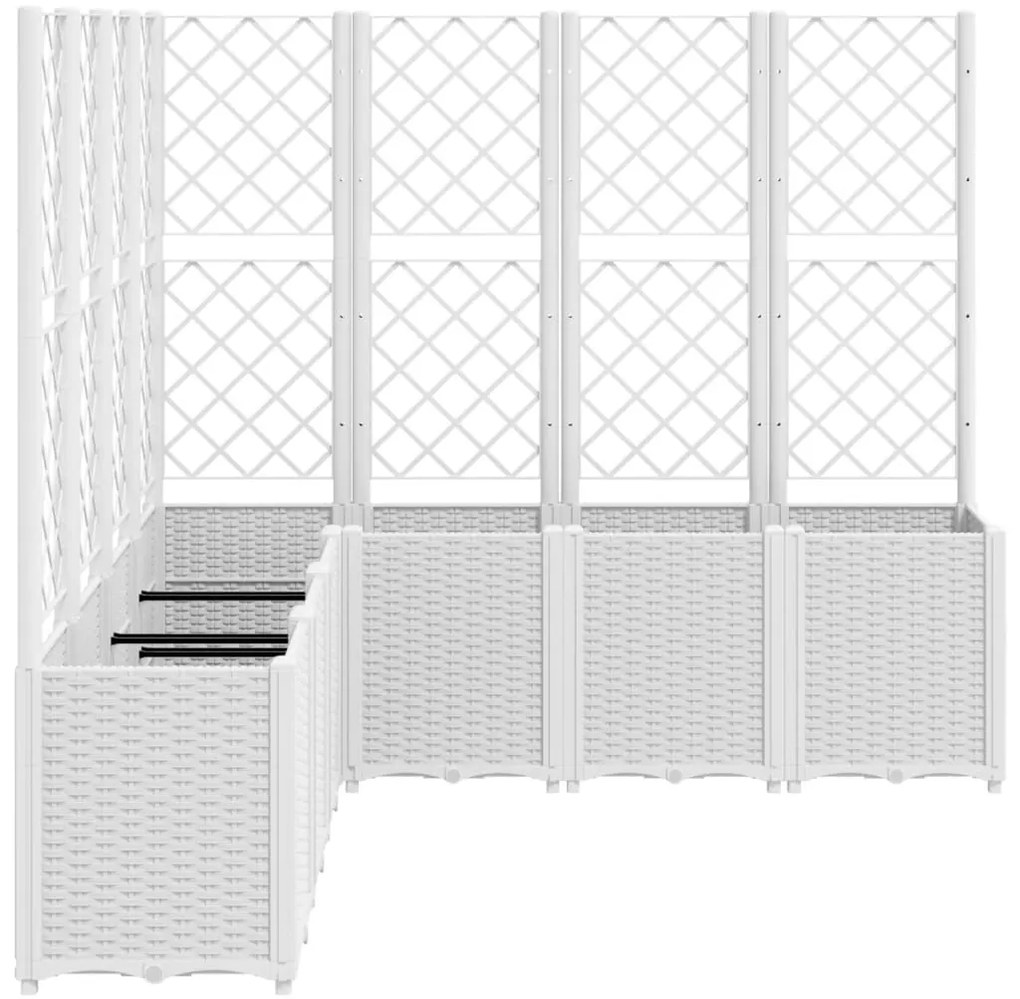 Vaso/floreira jardim c/ treliça 160x160x140 cm PP branco