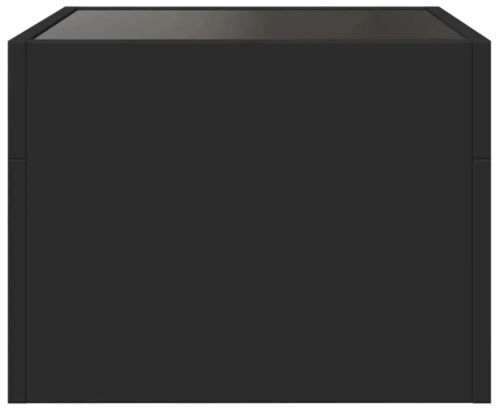 Mesa de centro com luzes LED Infinity 40x40x30 cm preto