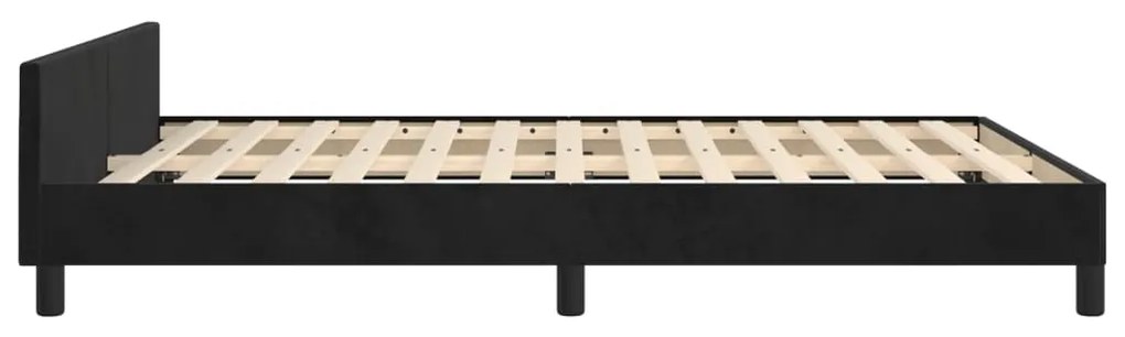 Estrutura de cama sem colchão 140x200 cm veludo preto