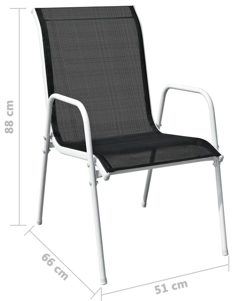 Conjunto de jantar para jardim 9 pcs preto