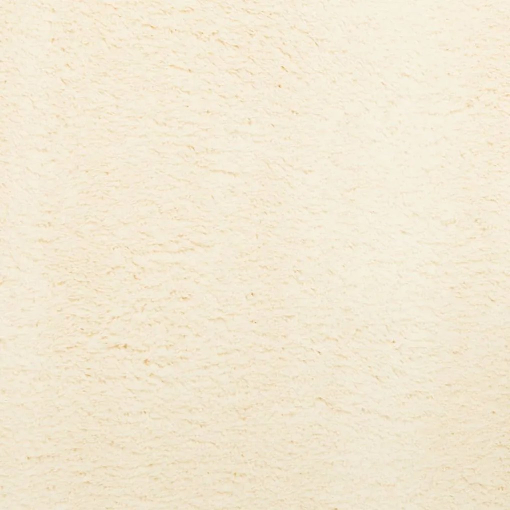 Tapete pelo curto macio e lavável HUARTE 80x200 cm cor creme
