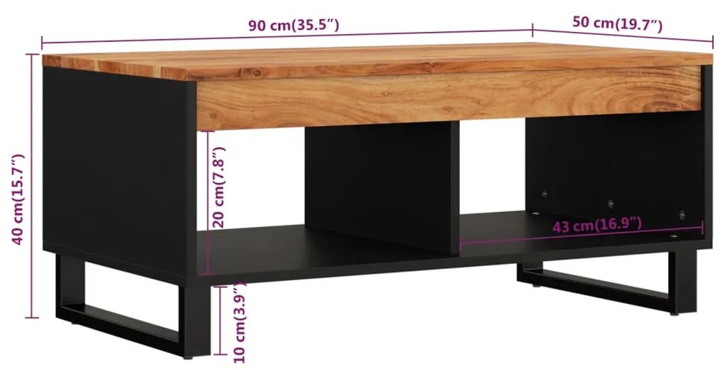 Mesa de centro 90x50x40 cm madeira de acácia maciça