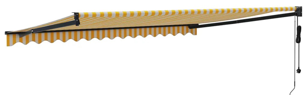 Toldo retrátil automático 4,5x3 m amarelo e branco