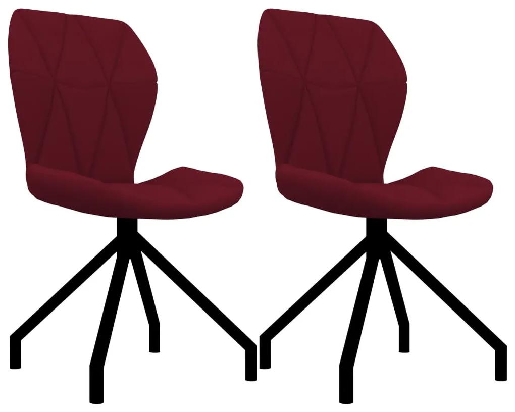 282556 vidaXL Cadeiras de jantar 2 pcs couro artificial vermelho-tinto