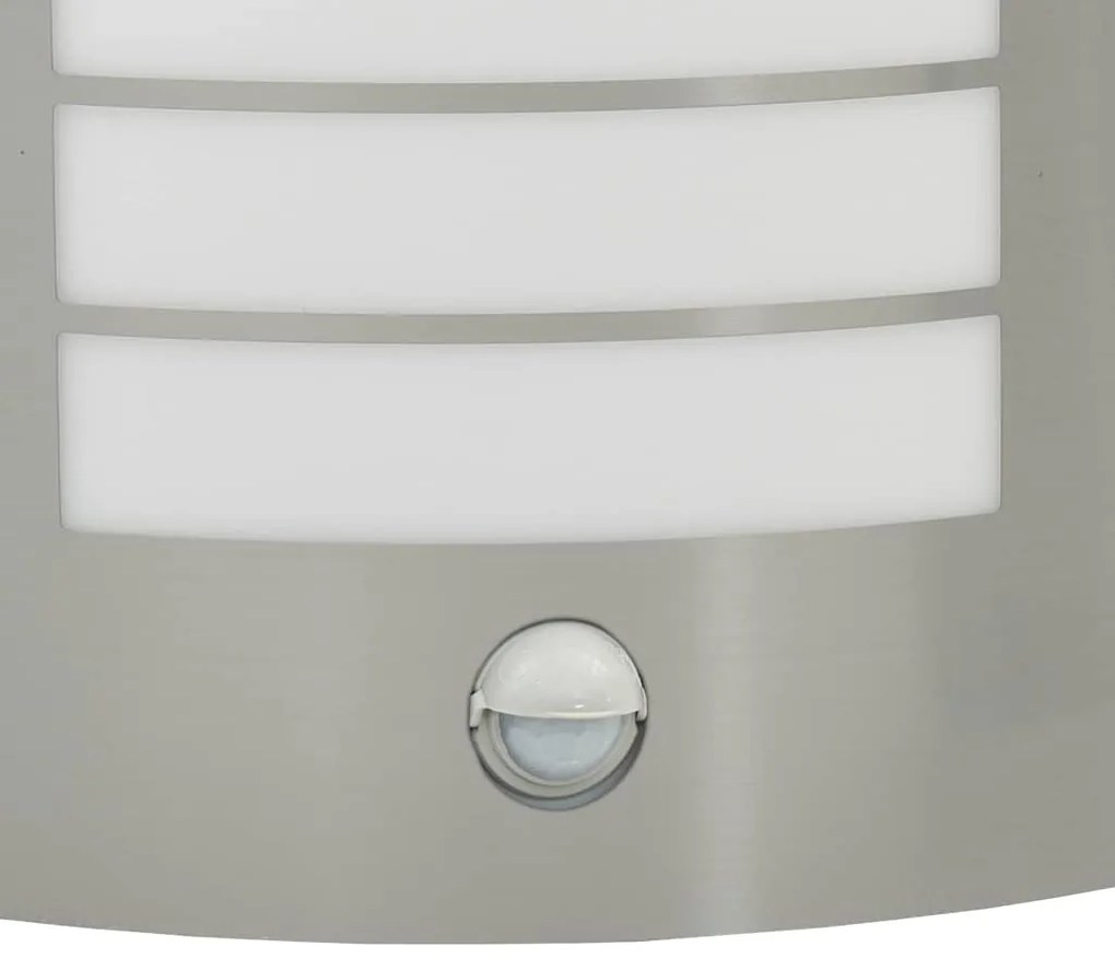 Luminárias de Parede Externas com Sensor 2 pcs Prata Aço Inoxidável IP