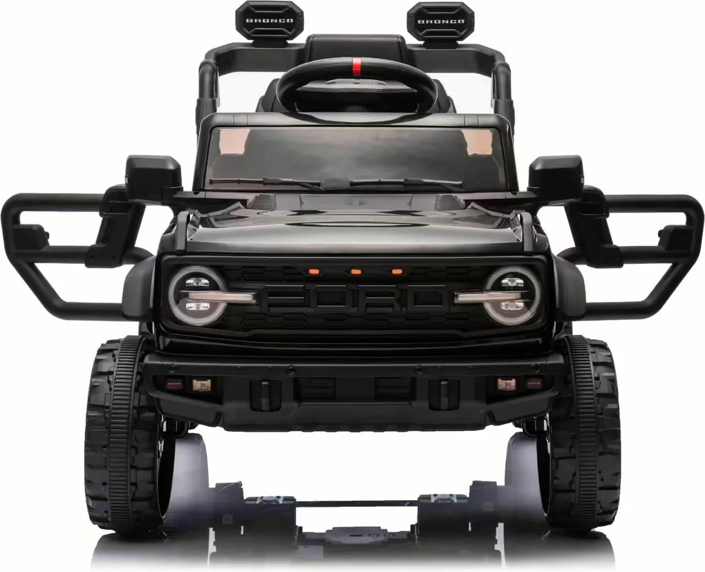 Carro elétrico para crianças 3 a 6 anos 12V Ford Bronco com tração traseira, licenciado (1 Lugar) bateria de lítio, leitor de MP3 com entrada USB, luz