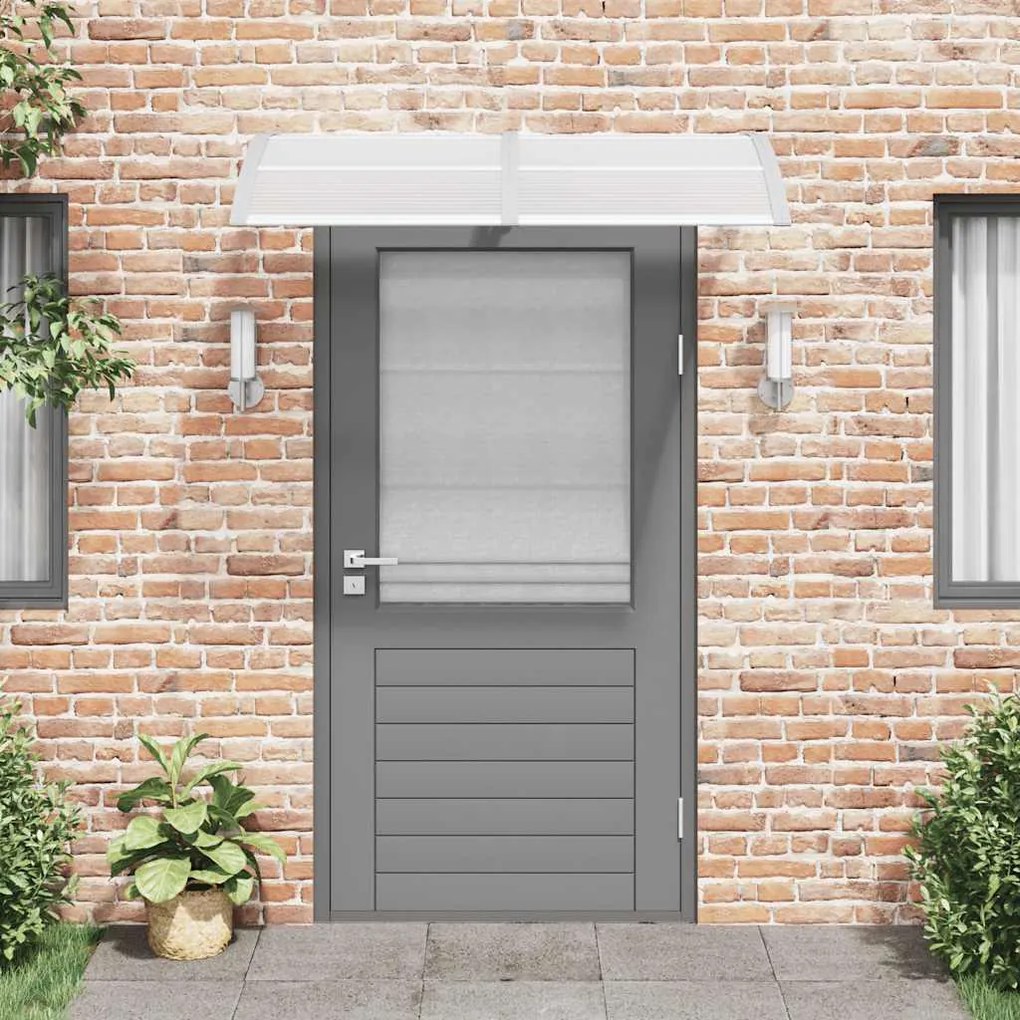 Toldo de porta cinzento 150x75 cm policarbonato