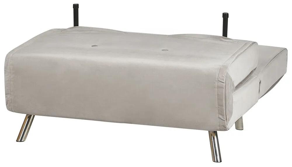 Sofá-cama em veludo cinzento claro FARRIS Beliani
