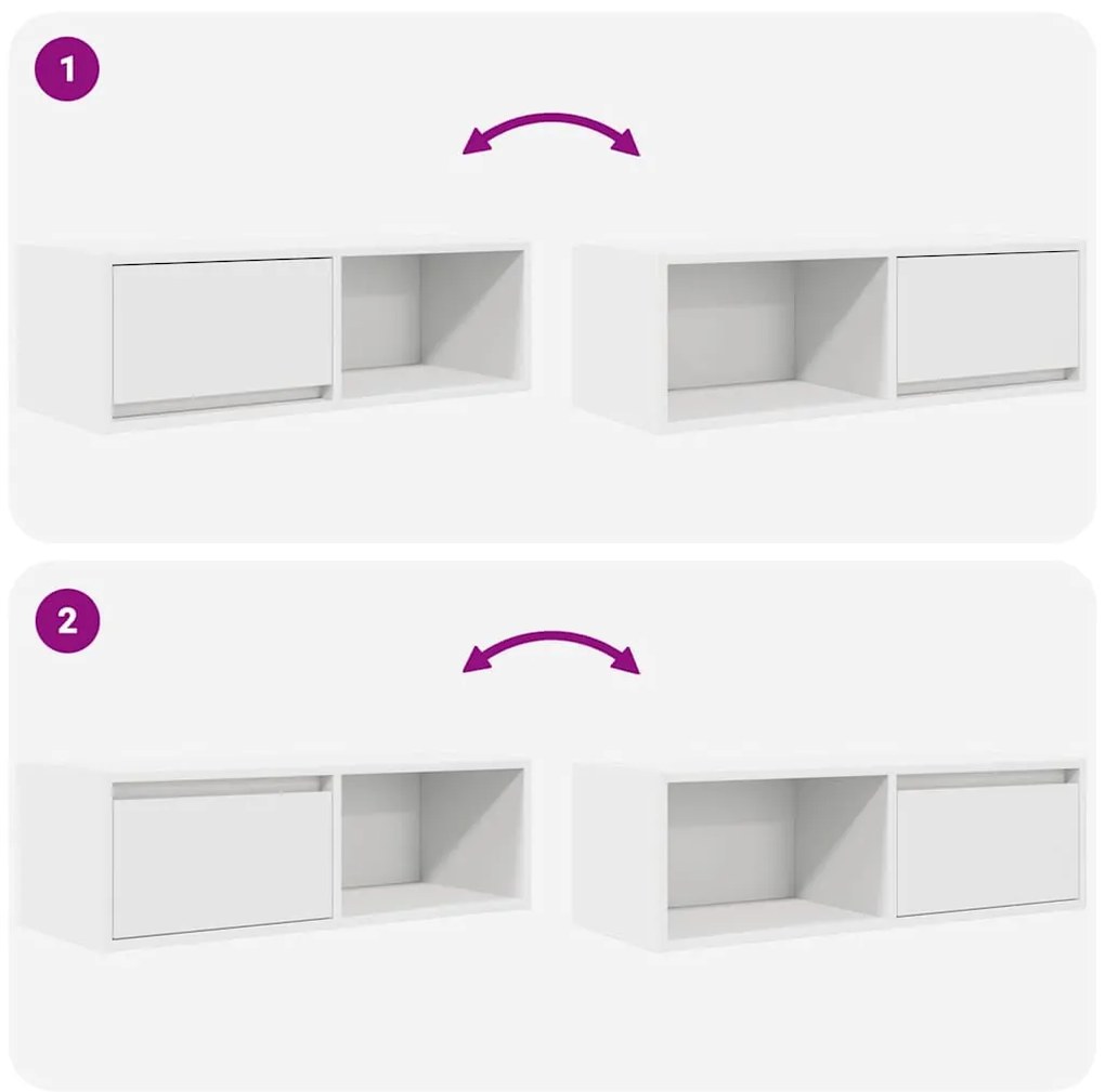 Móvel p/ TV 80x31x25,5 cm derivados de madeira branco