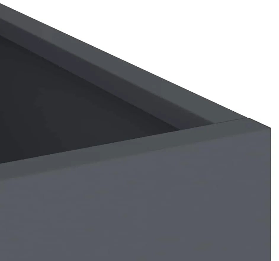 Vaso de Jardim Antracite 50 x 32 x 40 cm Aço laminado a frio