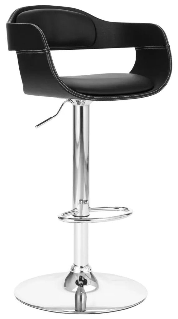 vidaXL Banco de bar couro artificial preto
