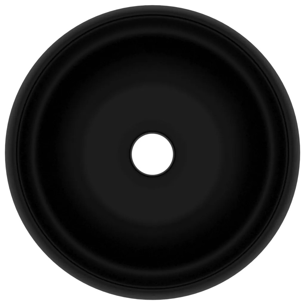 Lavatório luxuoso redondo 40x15 cm cerâmica preto mate