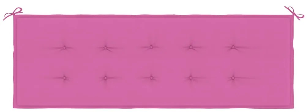 Almofadão p/ banco de jardim 150x50x4 cm tecido oxford rosa