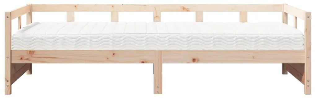 Sofá-cama com colchão 90x190 cm madeira de pinho maciça
