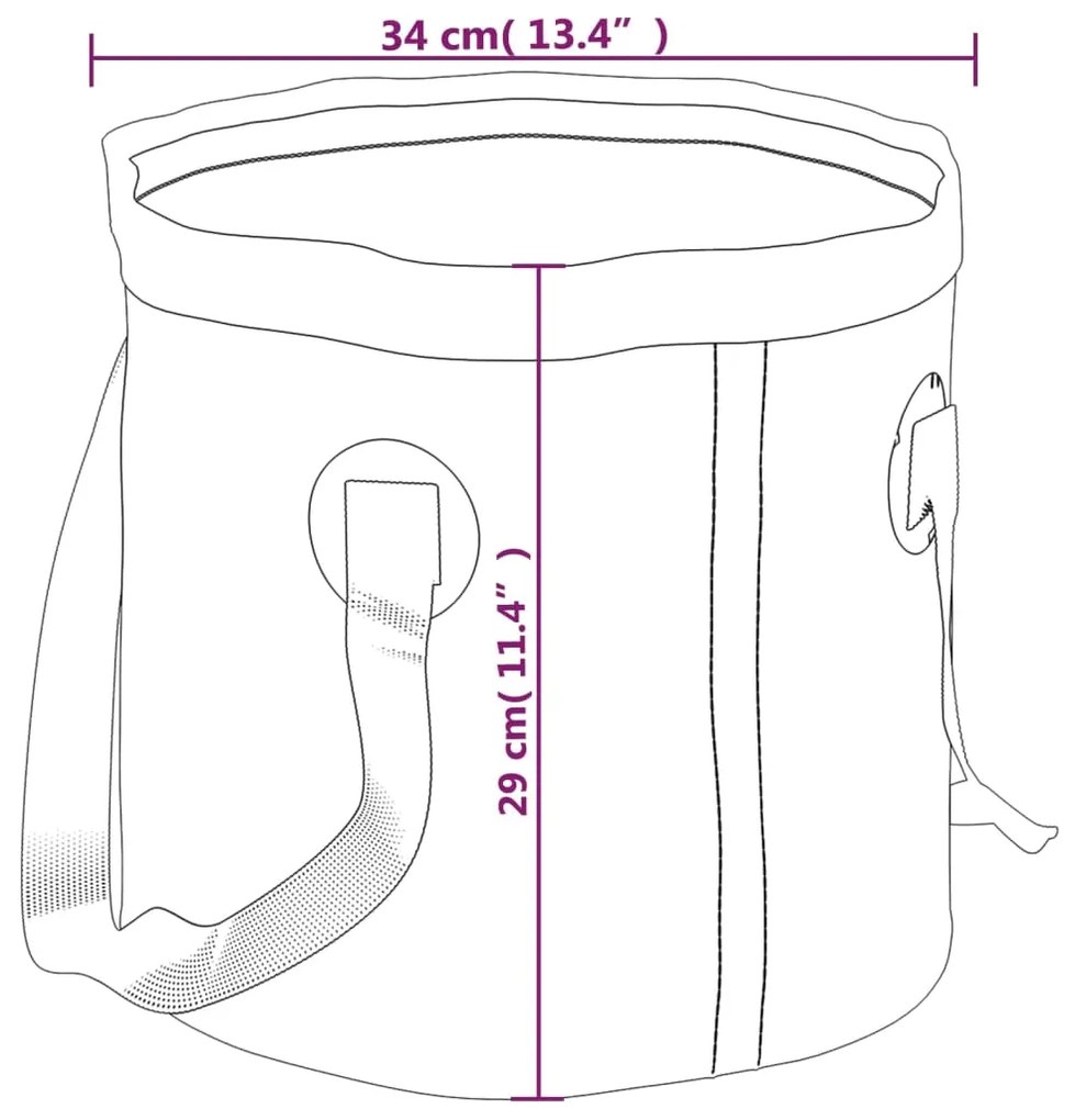 Baldes dobráveis 2 pcs 30 L PVC preto