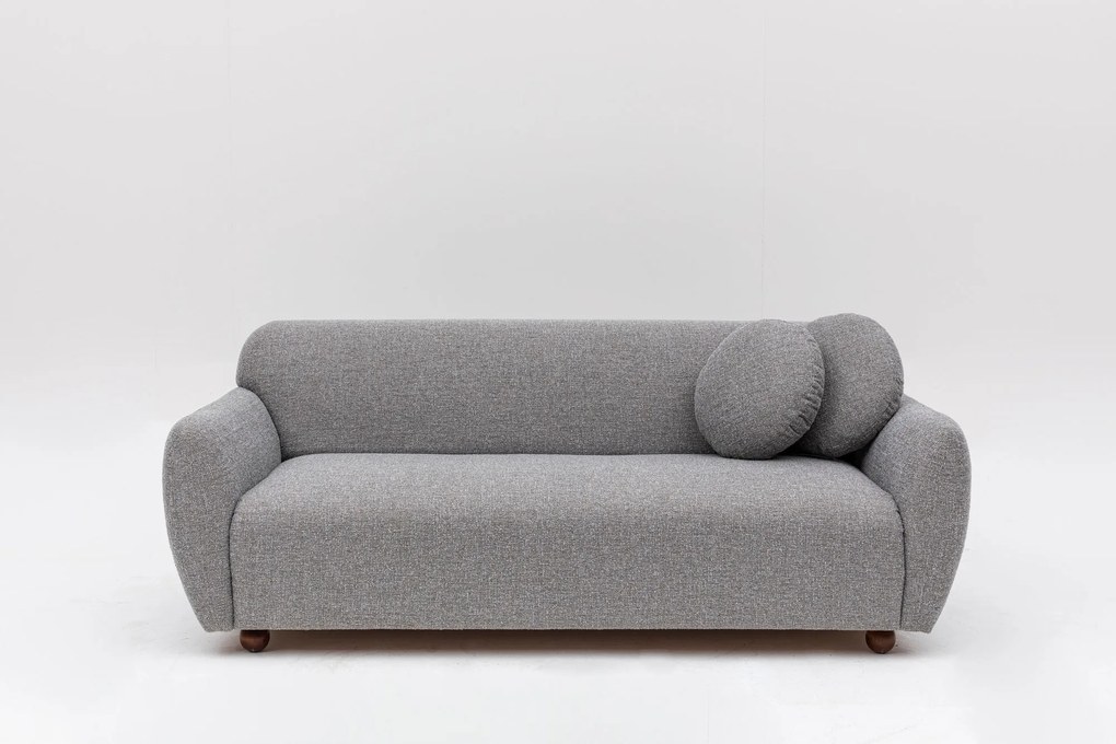 Sofá 3 Lugares "Stockholm" - Cinzento Claro com Pernas em Faia - 223x8