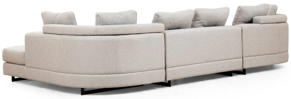 Sofá de Canto Padova Corner – Cinzento Claro – 140 cm x 385 cm x 200 c
