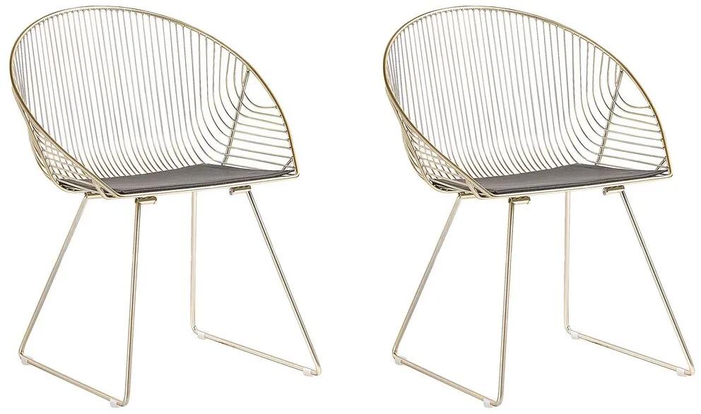 Conjunto de 2 cadeiras douradas AURORA Beliani