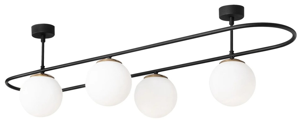 Candeeiro de Teto Abakus – Preto e Branco – 124 x 40 cm
