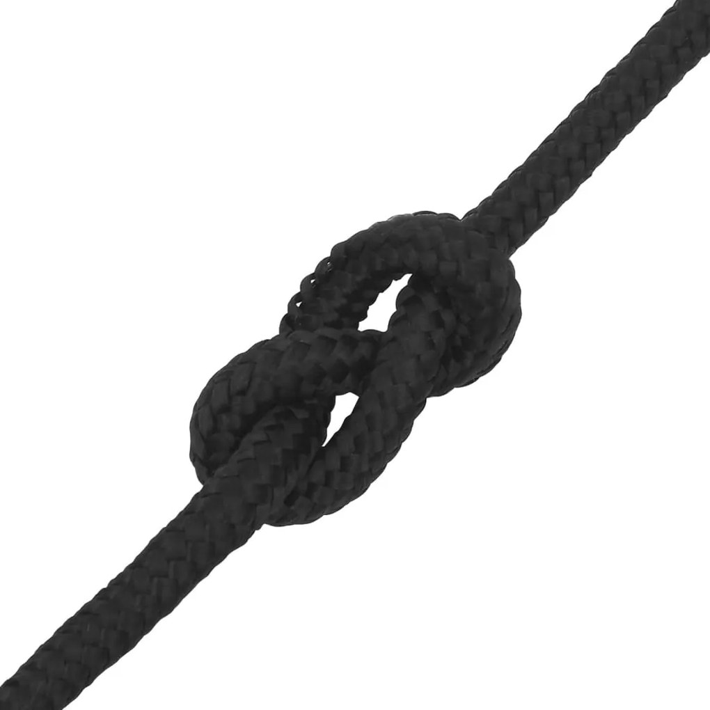 Corda de barco 12 mm 50 m polipropileno preto completo