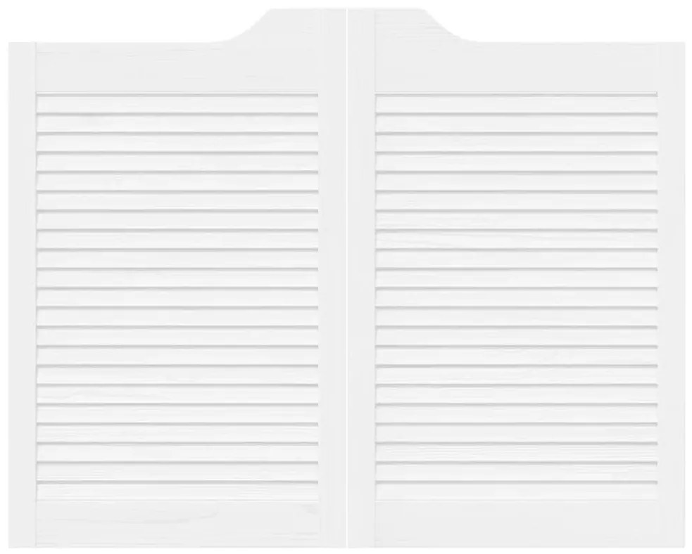 Portas de batente design de persiana 2-Par 80x100 cm branco