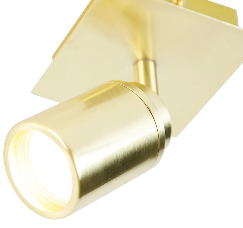 Foco moderno para casa de banho em latão quadrado IP44 - Ducha