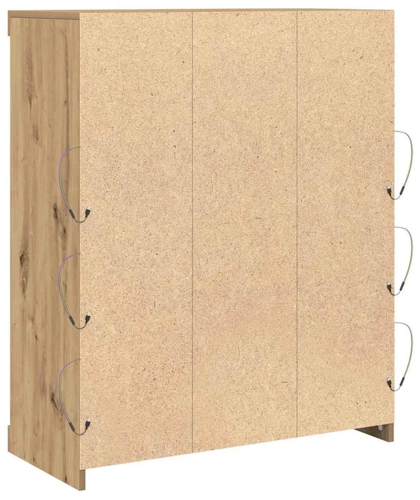 Sideboard com Luzes LED Carvalho Artesanal 41x37x100 cm