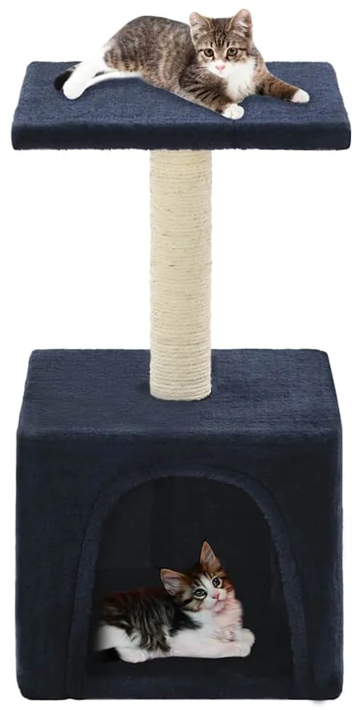 vidaXL Árvore p/ gatos c/ postes arranhadores sisal 55 cm azul escuro