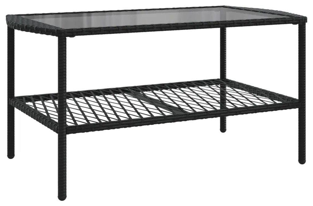 4 pcs conjunto de sofás para jardim c/ almofadões vime PE preto