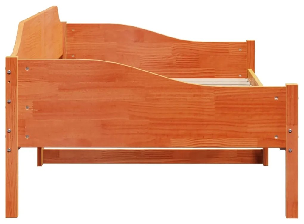Cama sem colchão 90x190 cm madeira de pinho maciça castanho-mel