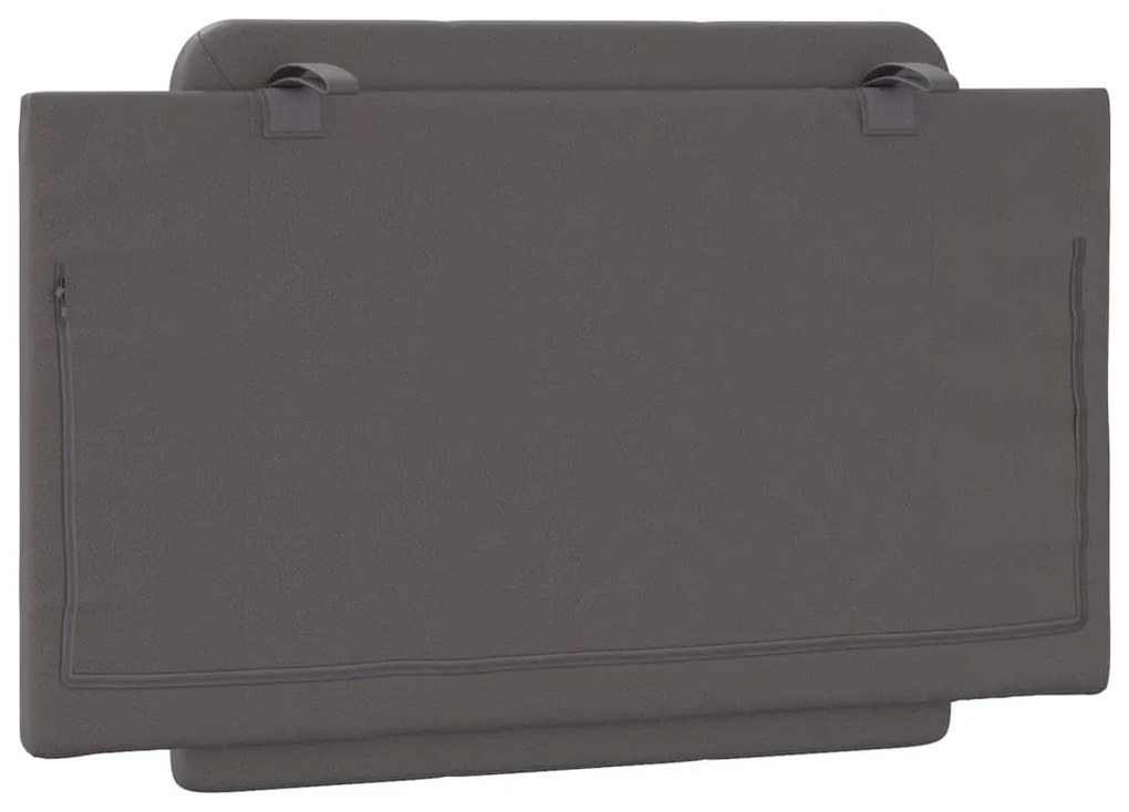 Almofadão de cabeceira 90 cm couro artificial cinzento