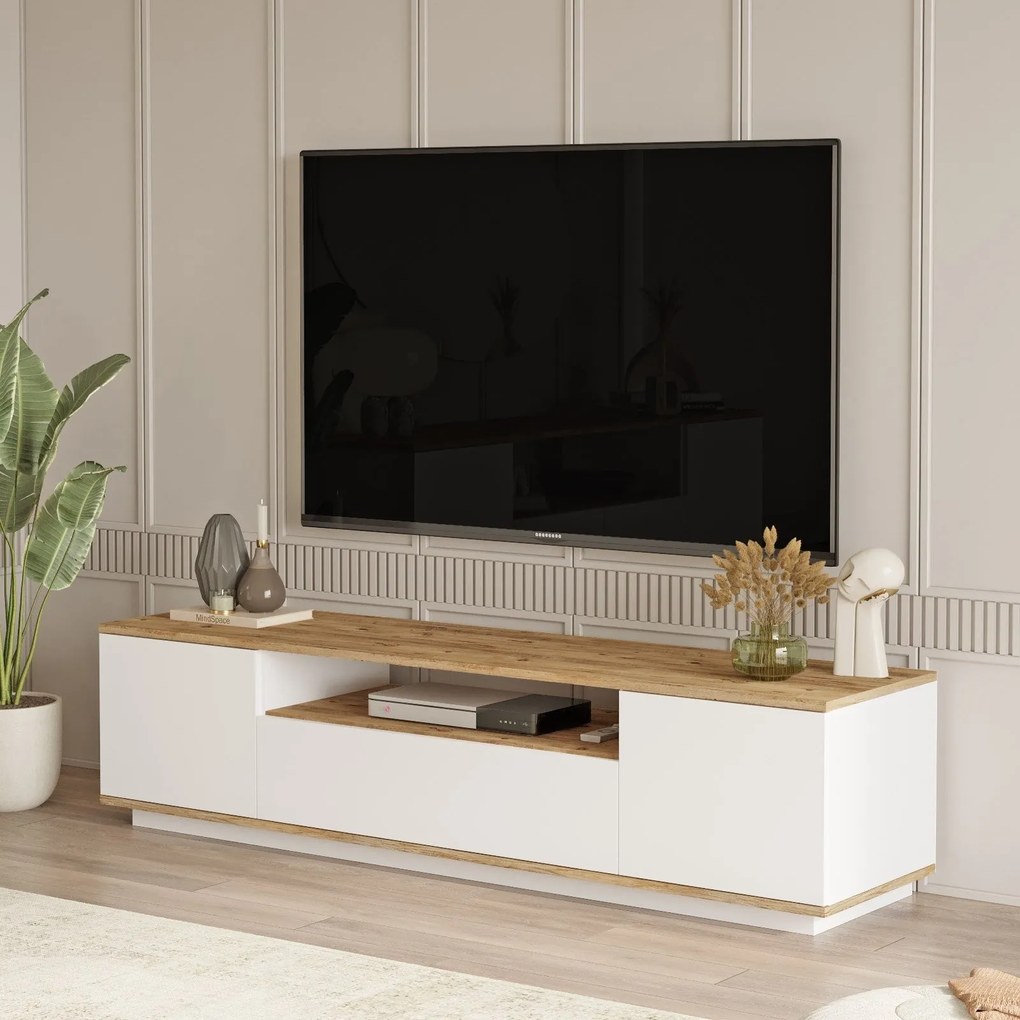 Móvel TV FR7 – Pinho Atlântico Branco – 180x44,6x44,5 cm