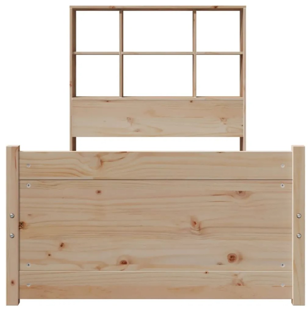 Cama com estante sem colchão 90x200 cm pinho maciço