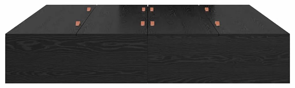 Cama de Armazenamento em Carvalho Preto 200x200 cm